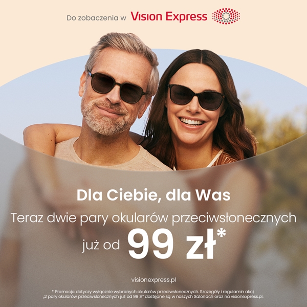 Vision Express: Dwie pary okularów przeciwsłonecznych już od 99 zł!