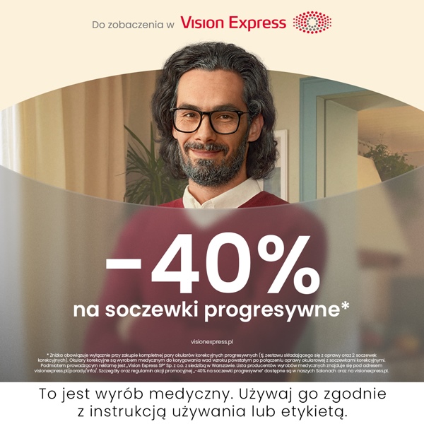 Materiały marketingowe Vision Express - 40% zniżki na soczewki progresywne