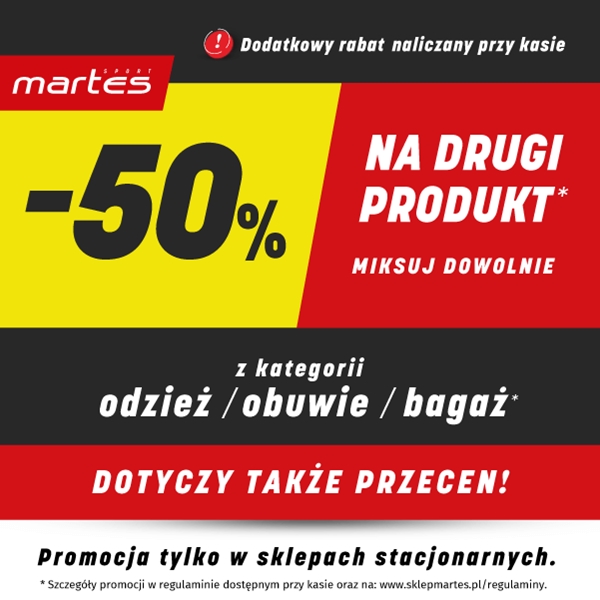 Martes Sport: -50% na drugi produkt