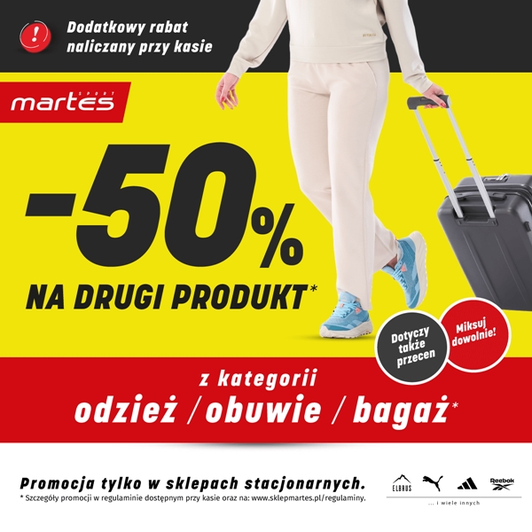 Martes Sport: Promocja -50% na drugi produkt