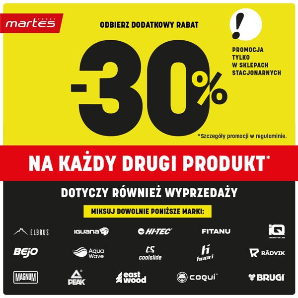 Martes Sport: Promocja -30% na każdy drugi produkt