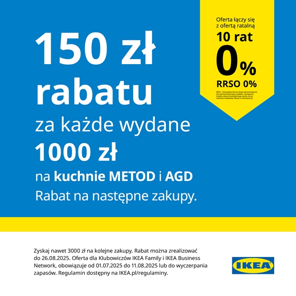 Zyskaj nawet 3000 zł na kolejne zakupy w IKEA! Promocja na kuchnie METOD i AGD