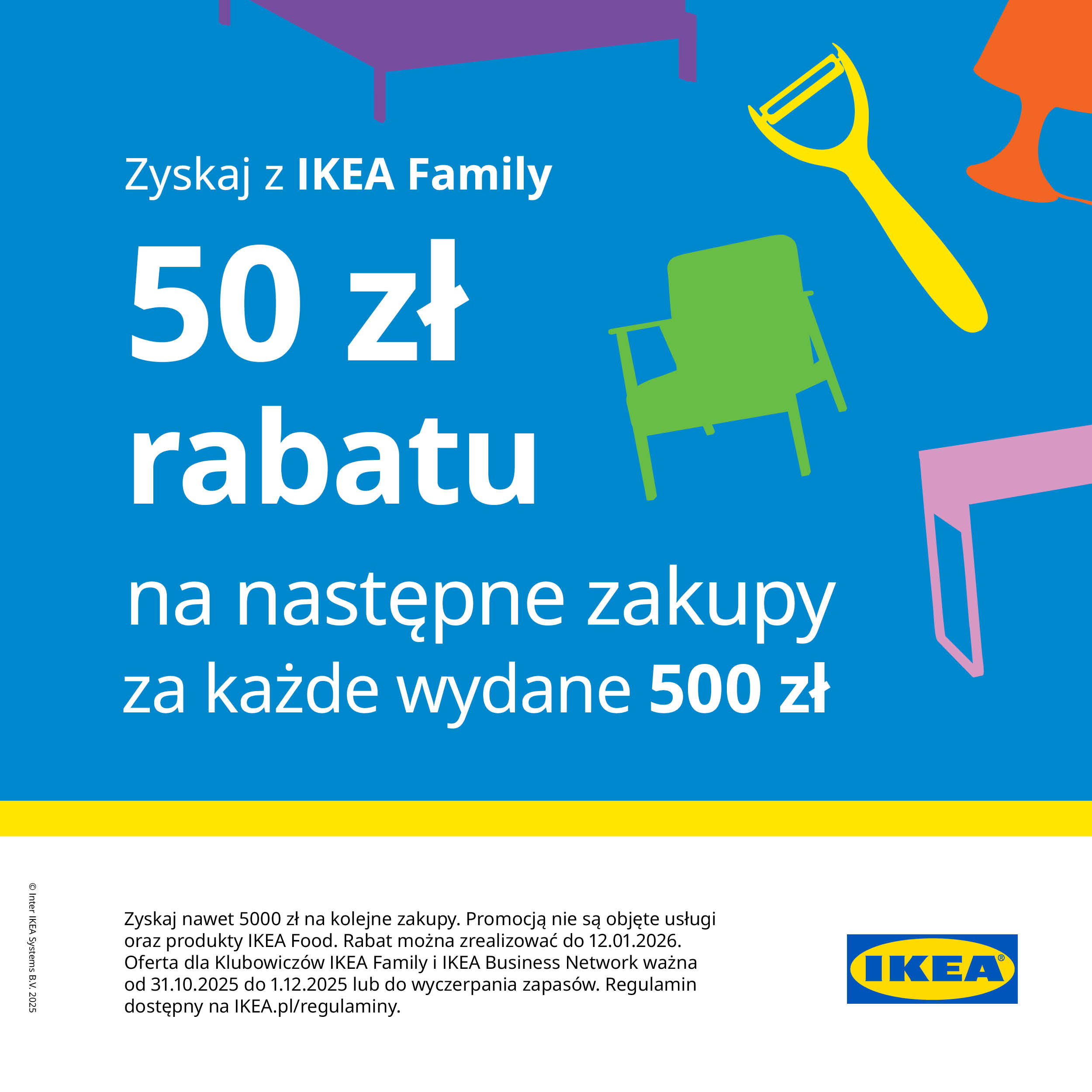 50 zł rabatu na następne zakupy w IKEA!