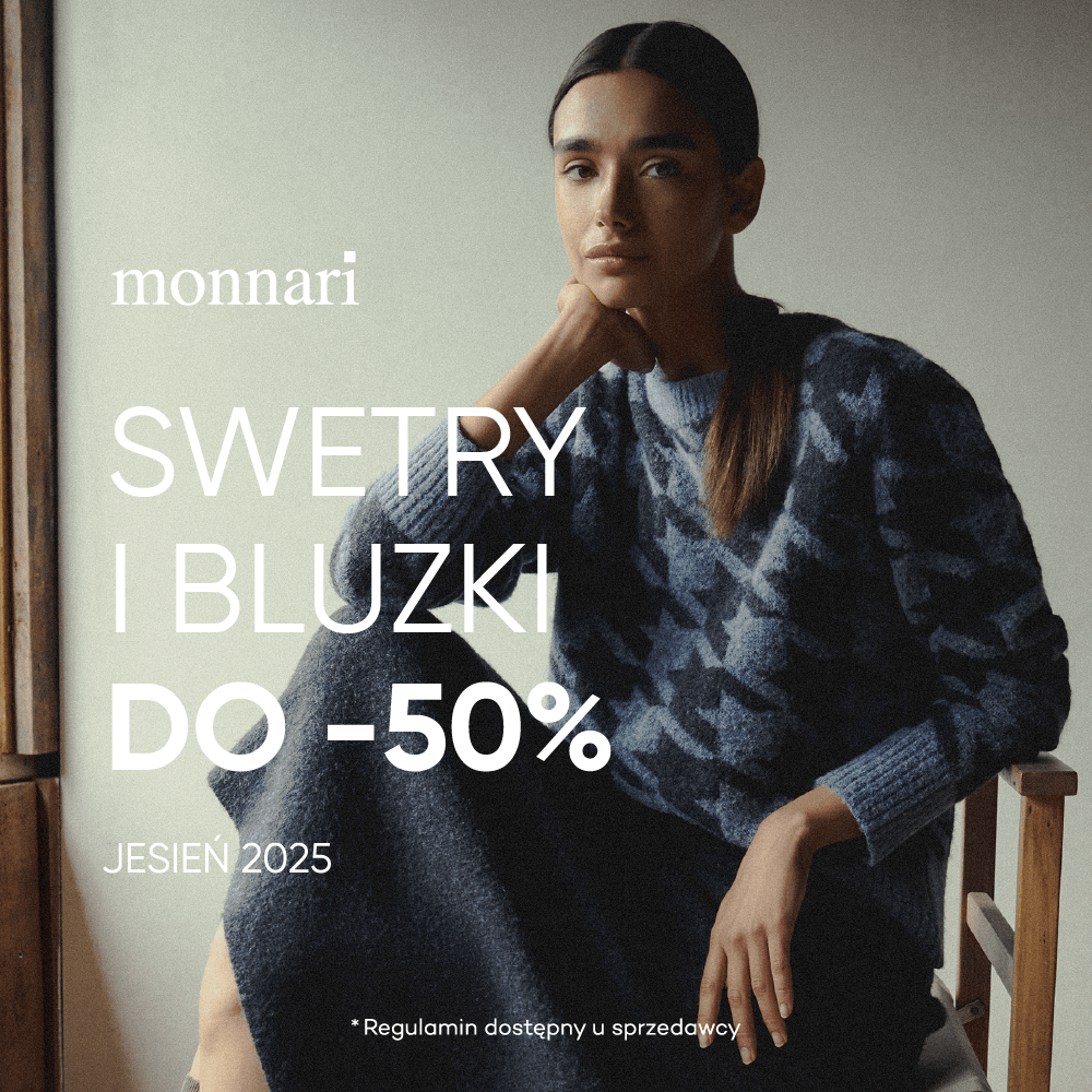 Swetry i bluzki do -50% taniej w Monnari