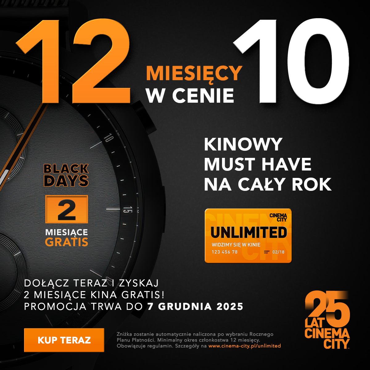 Najlepsza kinowa promocja roku. Black Days w Cinema City - 2 miesiące kina dostaje się gratis